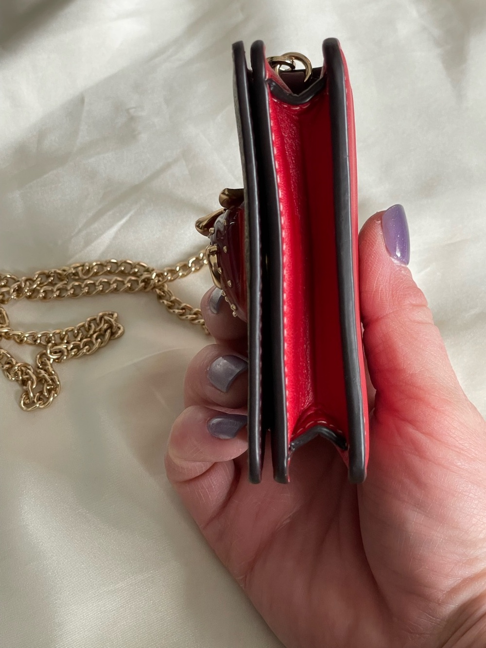 Coach Strawberry Mini Crossbody Wallet Bag Signature Red Strawberry EUC - Picture 5 of 16